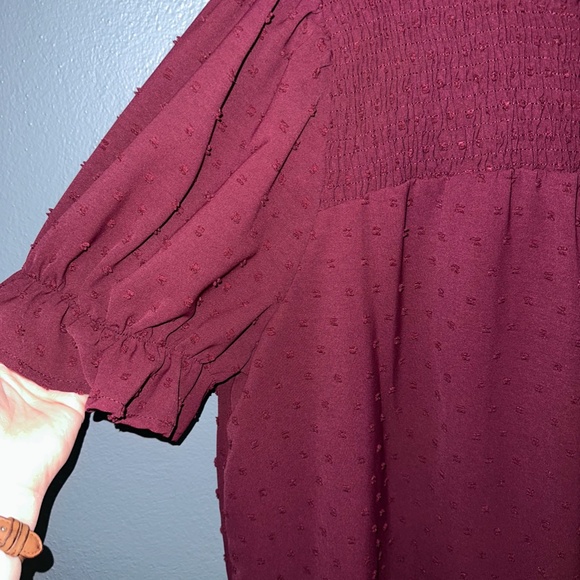 Frill Neck Swiss Dot Blouse - Picture 4 of 4